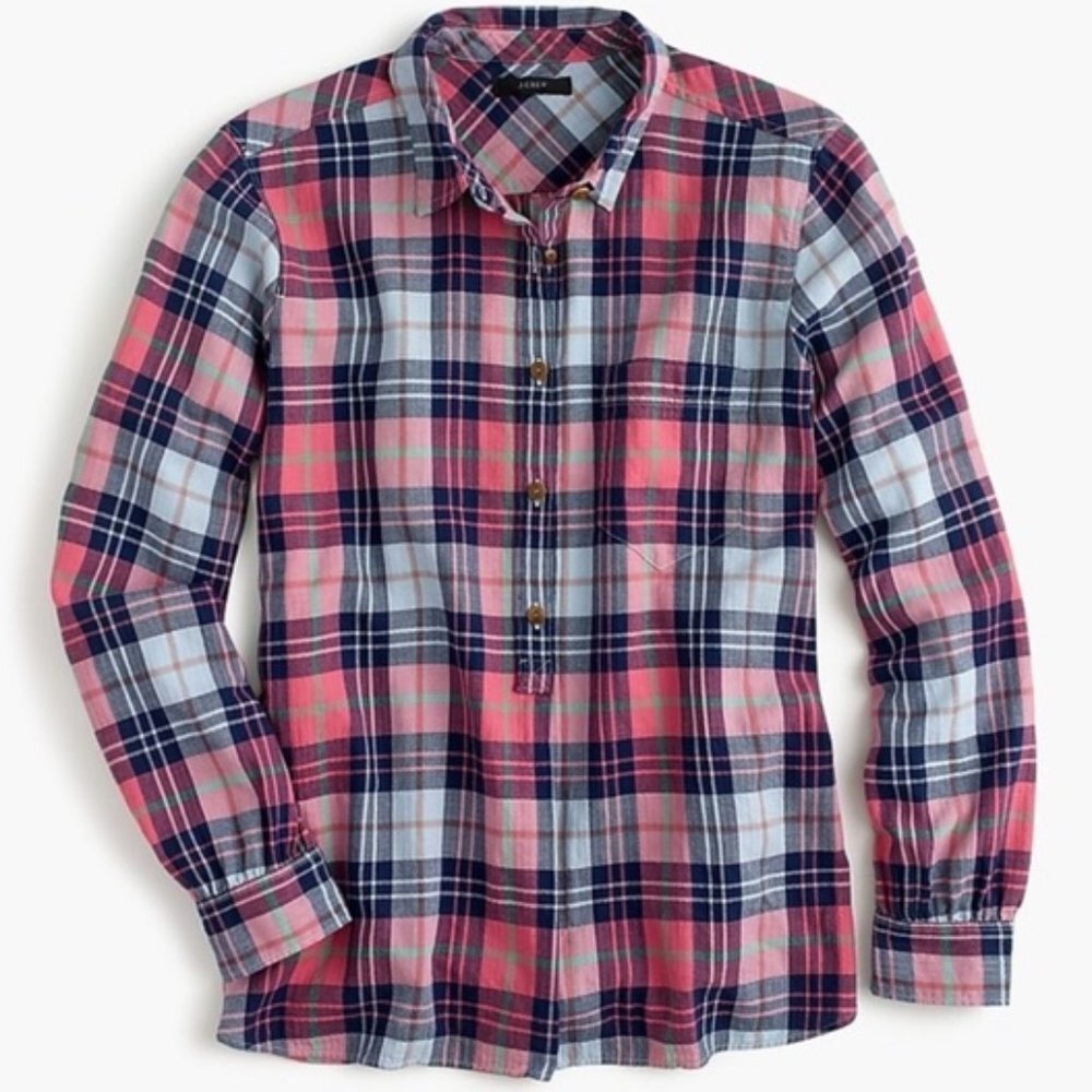 J. Crew Popover Flannel Shirt In Smoky Coral NWT